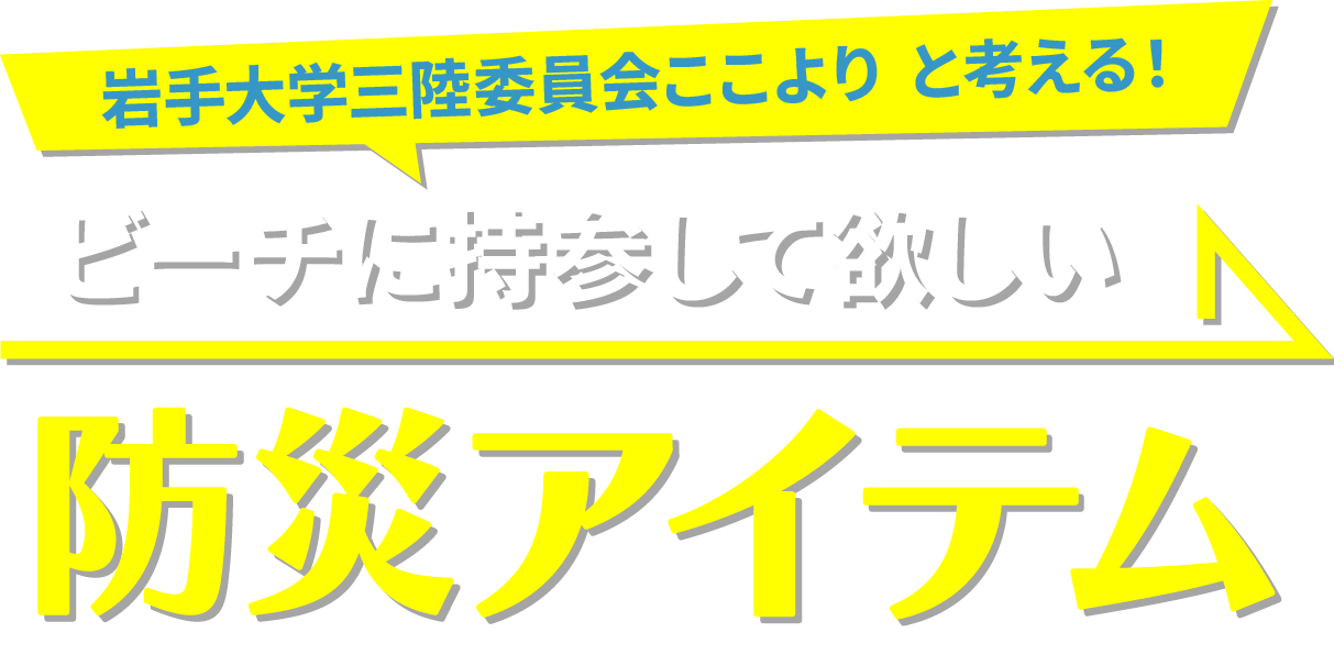 岩手大学三陸委員会ここよりと考える!ビーチに持参して欲しい防災アイテム